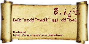 Böszörményi Ábel névjegykártya