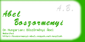 abel boszormenyi business card